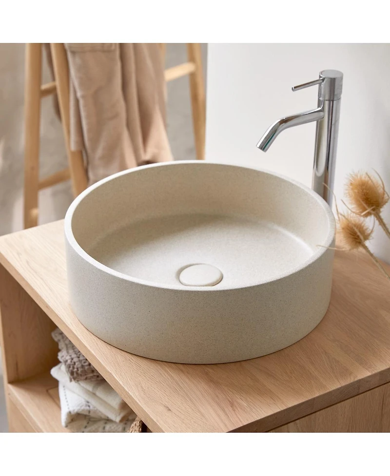 Tikamoon Gina Black Terrazzo round washbasin