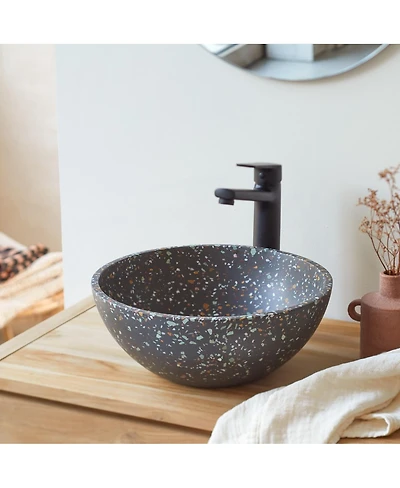 Tikamoon Micha round confetti terrazzo basin