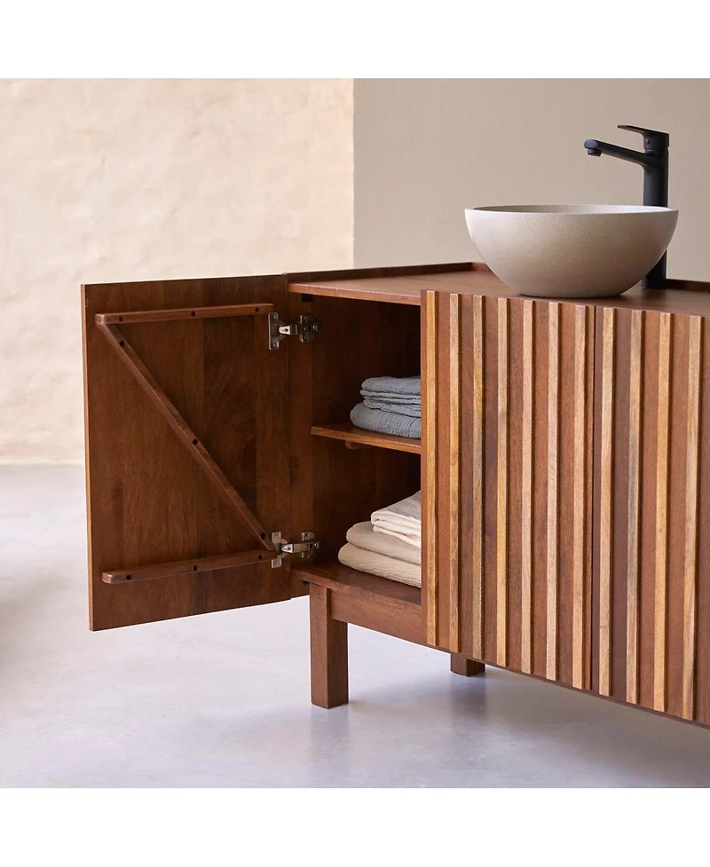 Tikamoon Milo mango wood vanity unit 164 cm