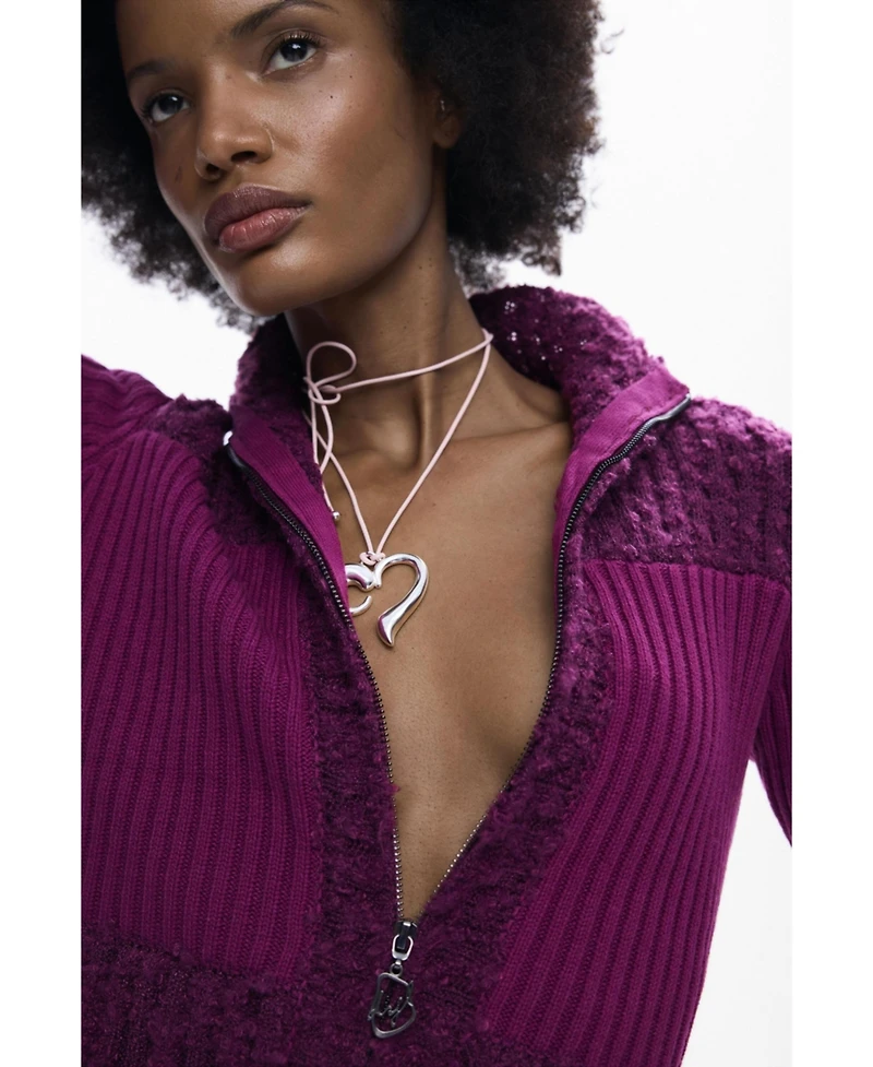 Desigual Women's Zipper knit sweater