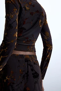 Desigual Women's Flocked Zipper T-shirt