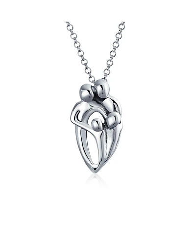 Bling Jewelry Loving Family Child Father Mother Necklace Pendant .925 Sterling Silver