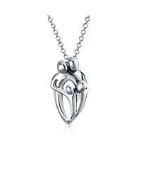 Bling Jewelry Loving Family Child Father Mother Necklace Pendant .925 Sterling Silver