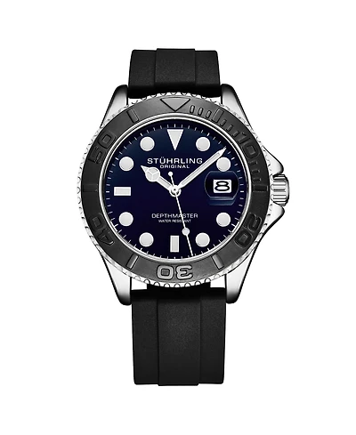 Stuhrling Men s Quartz Depthmaster Diver Watch with Silicone Strap, 42mm Case