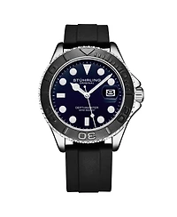 Stuhrling Men s Quartz Depthmaster Diver Watch with Silicone Strap, 42mm Case