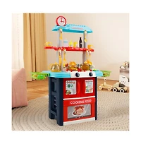 Bruce & Shark Kids Kitchen Playset with Light, Sound Spray Functions for Realistic Pretend Play