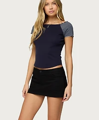 Edikted Womens Marina Raglan Stripey T Shirt