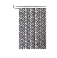 Slickblue 72-Inch Black White Leaf Pattern Polyester Shower Curtain