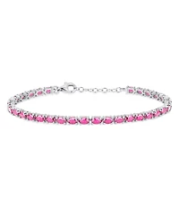 Bling Jewelry Traditional Natural Oval Topaz Garnet Strand Tennis Bracelet .925 Sterling Silver-7.5 Inch