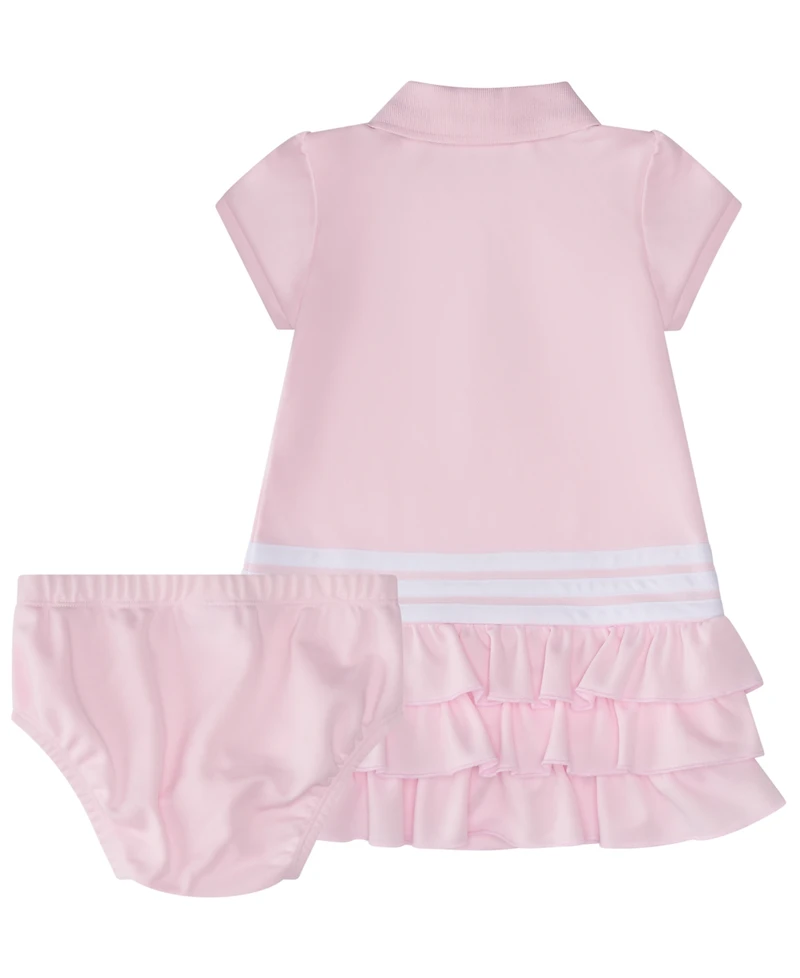 adidas Baby Girls' Ruffle Short-Sleeve Polo Dress and Bloomers, 2-Piece Set