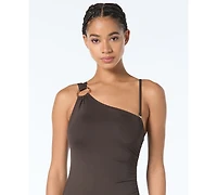 Michael Kors Embellished One-Shoulder Underwire One-Piece Swimsuit