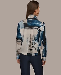 Donna Karan New York Women's Printed Long-Sleeve Top