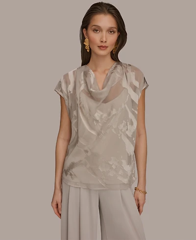 Donna Karan New York Women's Cowl Neck Top