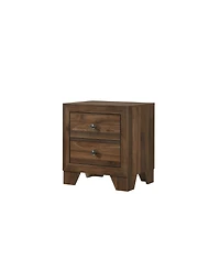 Rainsken Modern Storage Nightstands for Bedroom, Wood Side Bed Table with 2 Drawers and Metal Handles for Apartment