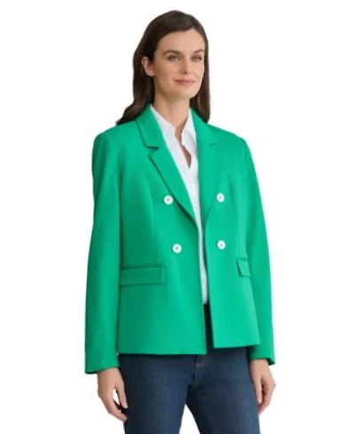 Jones New York Womens Open Front Faux Double Breasted Blazer
