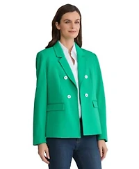 Jones New York Womens Open Front Faux Double Breasted Blazer