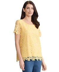 Jones New York Women's Short-Sleeve Crew Neck Top