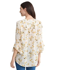 Jones New York Women's Kelly Flutter Sleeve V-Neck Blouse