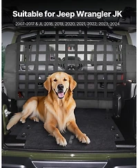 Cozito Dog Car Barrier Mesh Net for Jeep Wrangler Jk 2007–2017 & Jl 2018–2024, Rear Cargo Pet Divider, Tear-Resistant Polyester, Easy Install