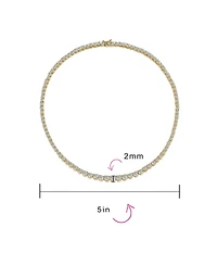 Bling Jewelry Graduated Cz Round Statement Tennis Necklace Collar Yellow Gold Plated