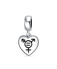 Bling Jewelry Heart Pride Gay Rights Dangle Charm Bead Sterling Silver Fits European Bracelet