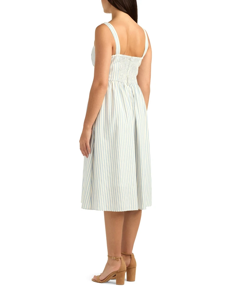 Bcx Juniors' Striped Square Neck Midi Dress