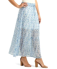 Bcx Juniors' Yoryu Printed Tiered Maxi Skirt