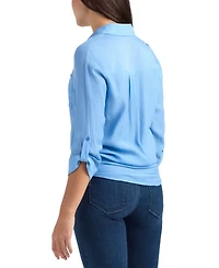 Bcx Juniors' Textured Collared Button-Up Shirt