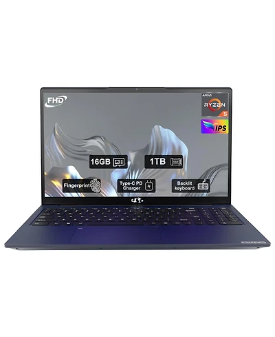 Nimo 15.6 Fhd Ips Laptop-Computer Amd Ryzen 5 16GB Ram 1TB Ssd 3.7GHz
