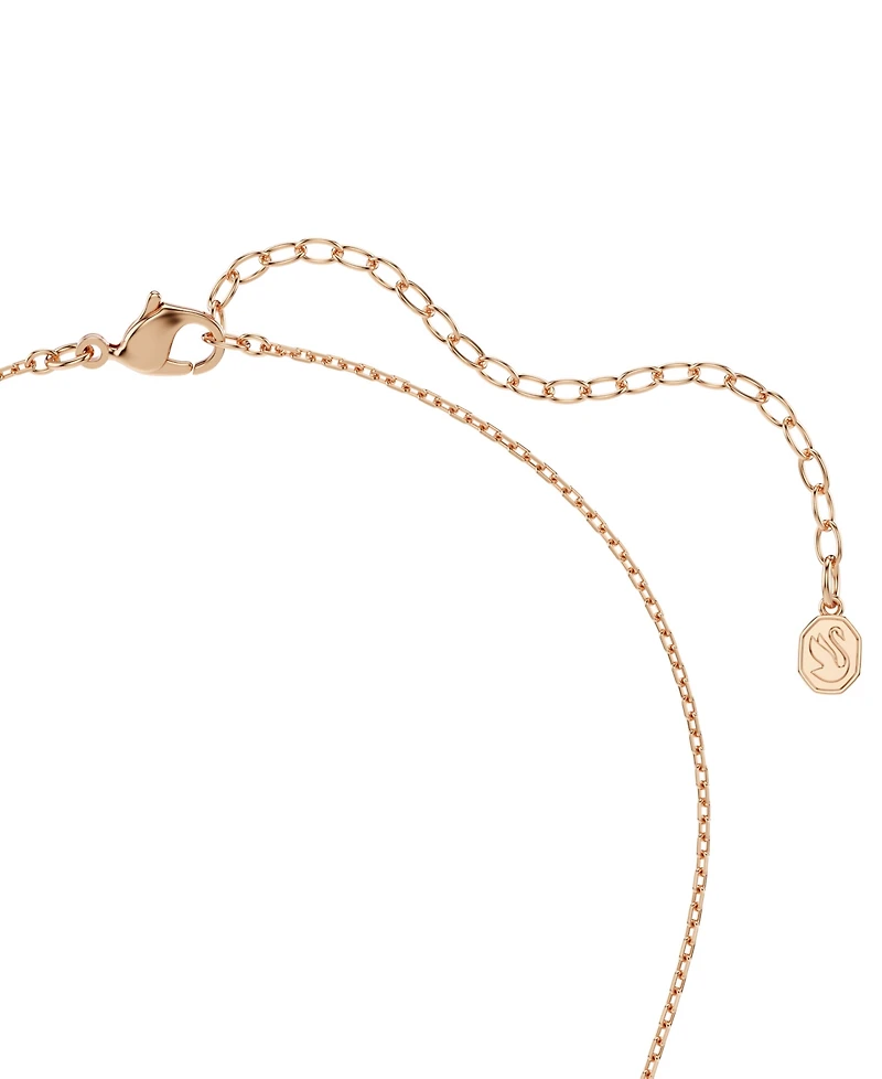 Swarovski Mixed Cuts, Heart with Arrow, White, Rose Gold-Tone Plated Necklace and Earring Set