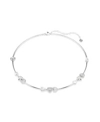 Swarovski Heart with Arrow, White, Rhodium Plated Idyllia Necklace