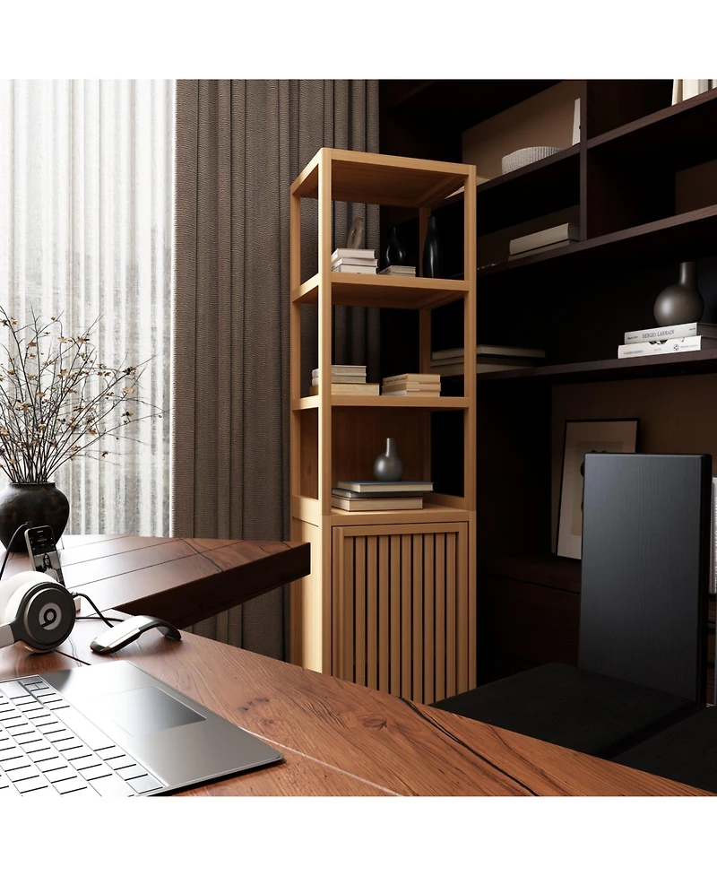 Boyel Living Storage Tall Slim Cabinet with Shutter Door and 3 Tier Shelves