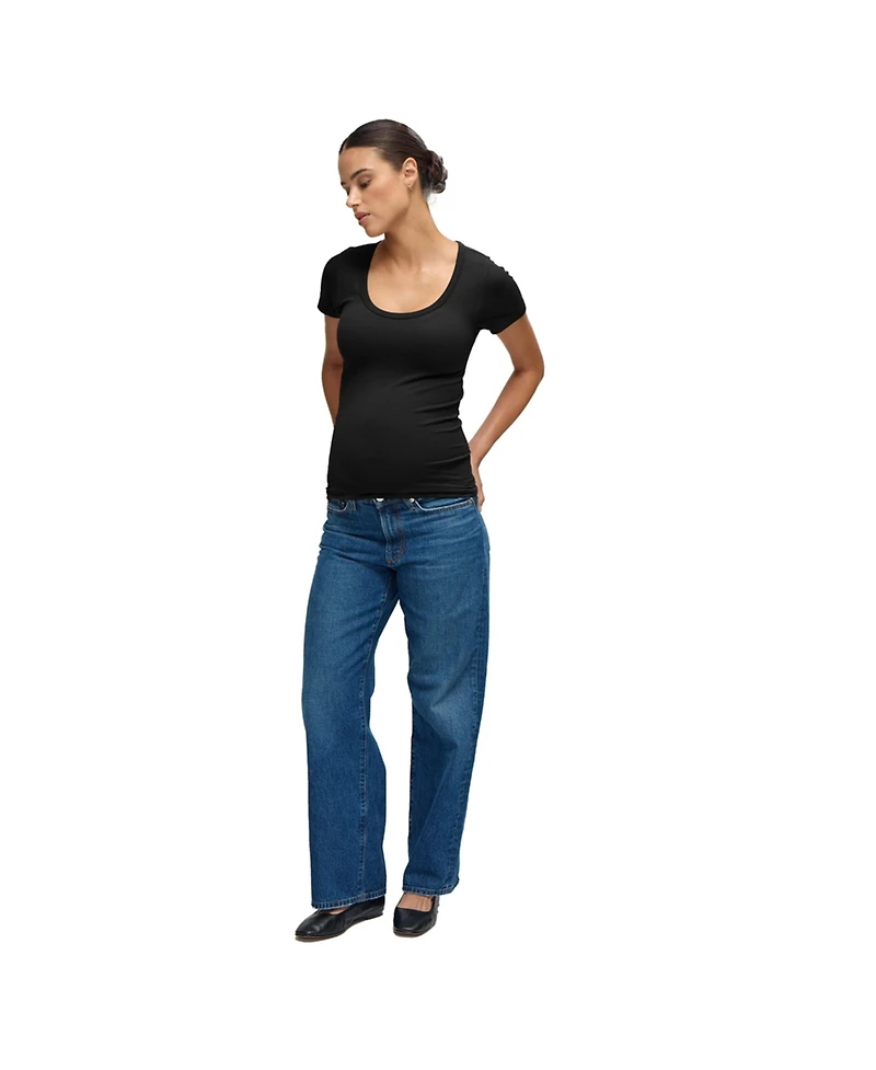 Ingrid + Isabel Maternity Seamless Rib Short Sleeve Crew Tee