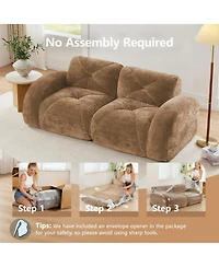 Boyel Living 2-Seater Tufted Sofa Couches with Soft Velvet Fabric and No Assembly Required