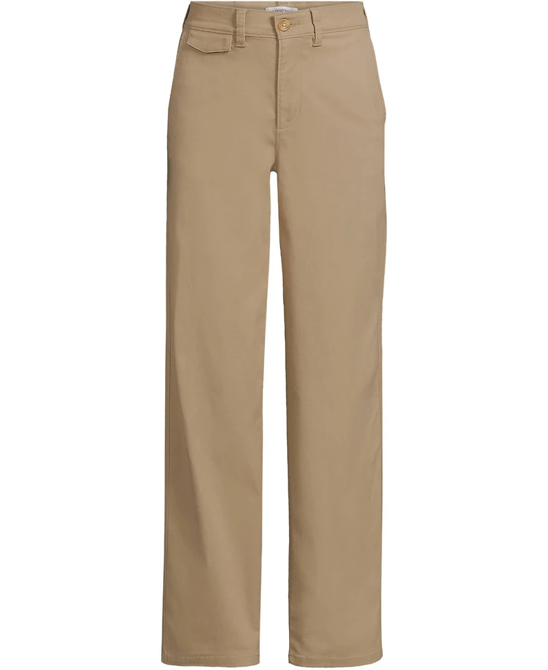 Lands' End Women's Tall Chino High Rise Rail Straight Leg Pants