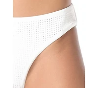 Michael Kors Women's Rhinestone Moderate Coverage Swim Bottoms