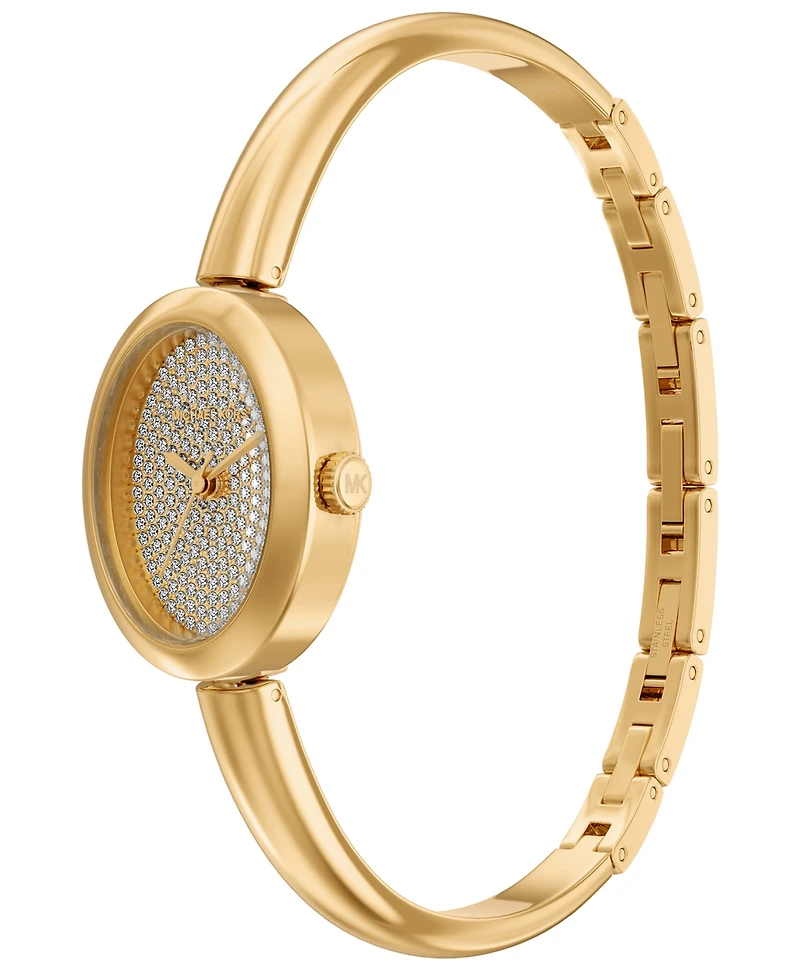 Michael Kors Women's Maude Three-Hand Gold-Tone Stainless Steel Watch, 21mm
