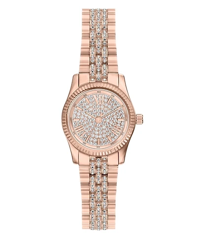 Michael Kors Women's Lexington Three-Hand Rose Gold-Tone Stainless Steel Watch, 26mm