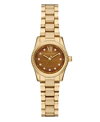 Michael Kors Women's Lexington Three-Hand Gold-Tone Stainless Steel Watch, 26mm