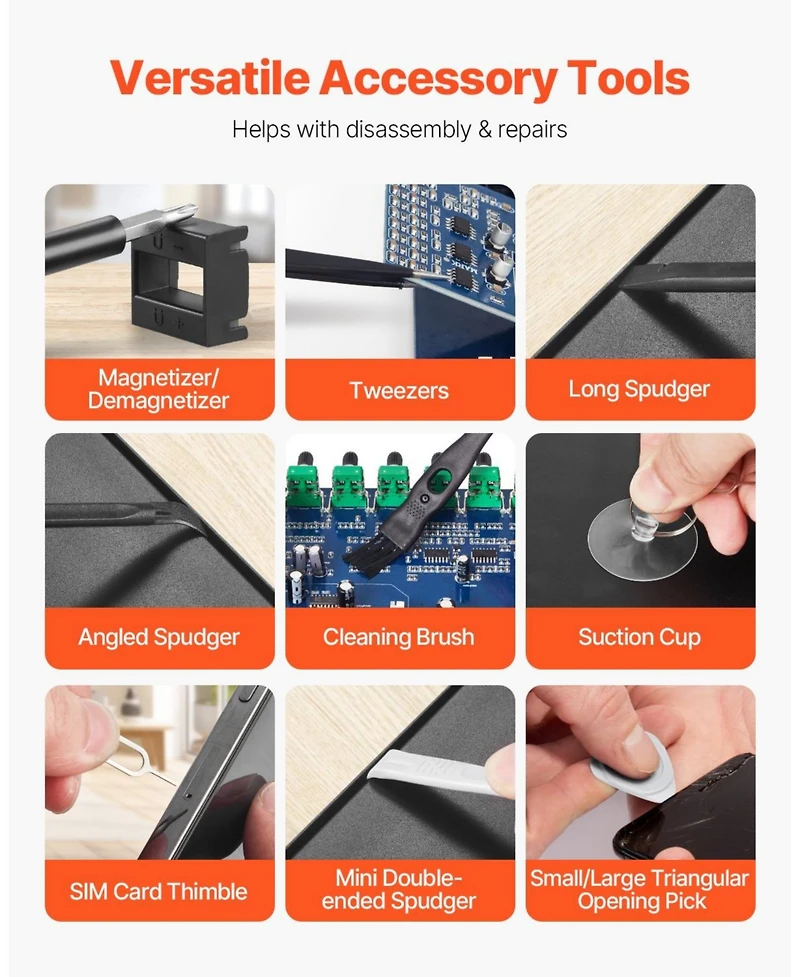 Mecale 59-Piece Precision Screwdriver Set, Phillips, Flat, Torx & Pentalobe Bits with Tweezer, Small Repair Tool Kit