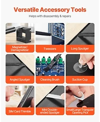 Mecale 59-Piece Precision Screwdriver Set, Phillips, Flat, Torx & Pentalobe Bits with Tweezer, Small Repair Tool Kit