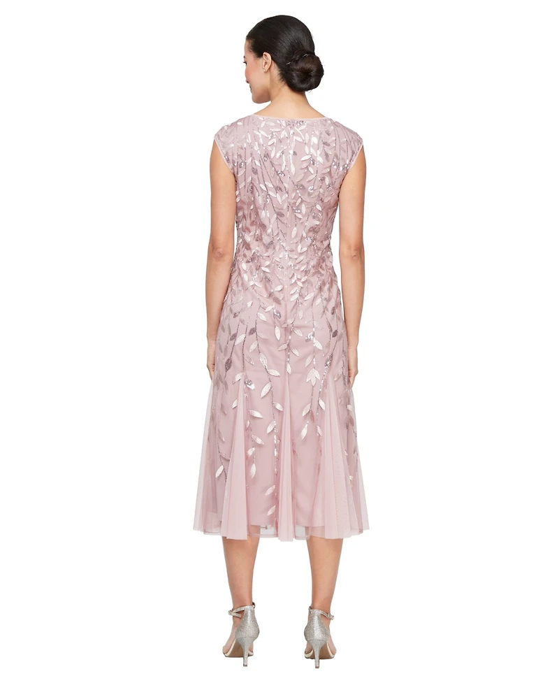 Alex Evenings Petite Embroidered Midi Dress