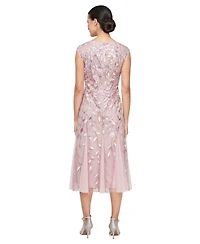 Alex Evenings Petite Embroidered Midi Dress
