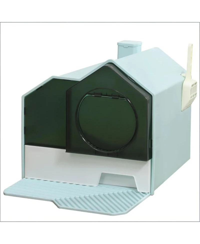 Aostirmotor Hooded Cat Litter Box in Light Blue