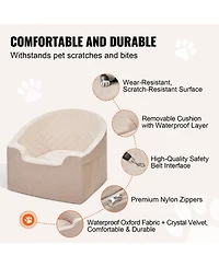 Cozito Waterproof Dog Car Booster Seat with Storage Pocket and Safety Leash