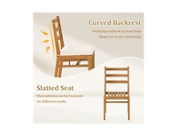 Slickblue 4-Piece Patio Wooden Dining Chairs with Padded Seats