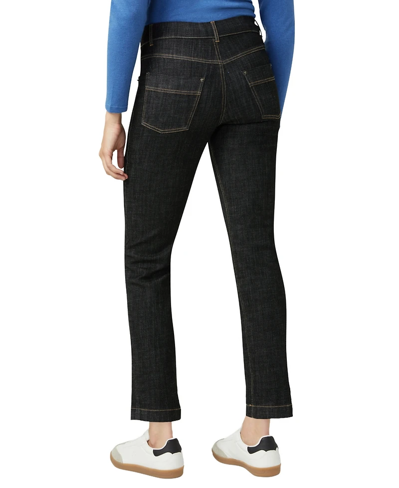 Hue Women's Crosshatch Denim Straight Leg Pant