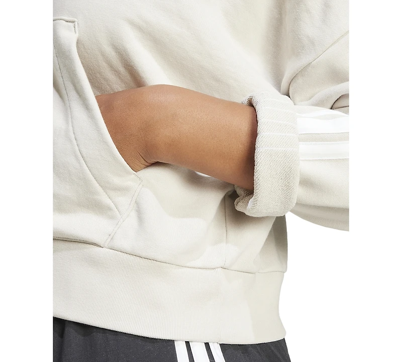 adidas Women's Essentials 3-Stripes French Terry Quarter-Zip Hoodie