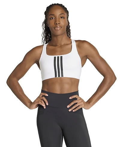adidas Women's Optime Workout 3-Stripes Medium Support Bra