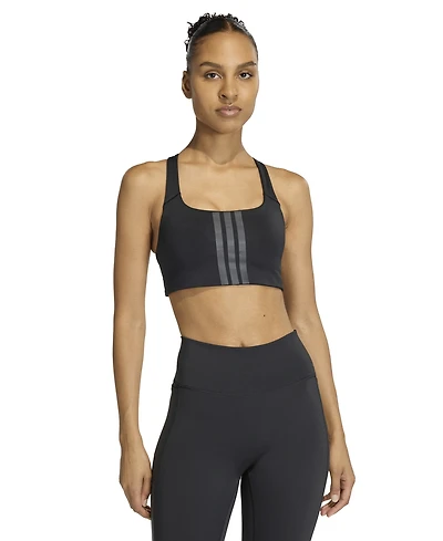 adidas Women's Optime Workout 3-Stripes Medium Support Bra